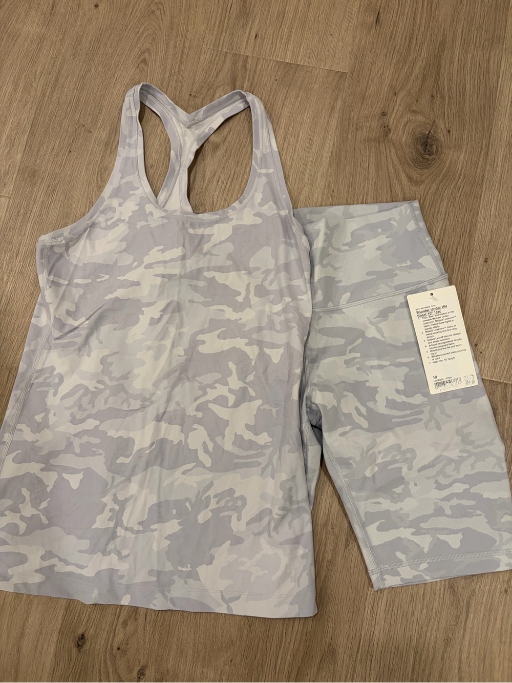 lululemon athletica Light Gray Camo High-Waist Shorts & Tank Set
